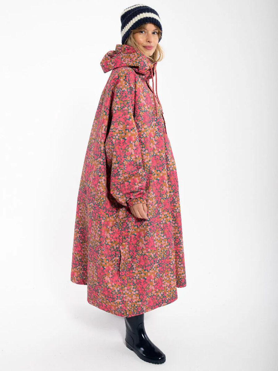 Ponczo przeciwdeszczowe Danedream Drops Rain Poncho Berrygood Pink S/M