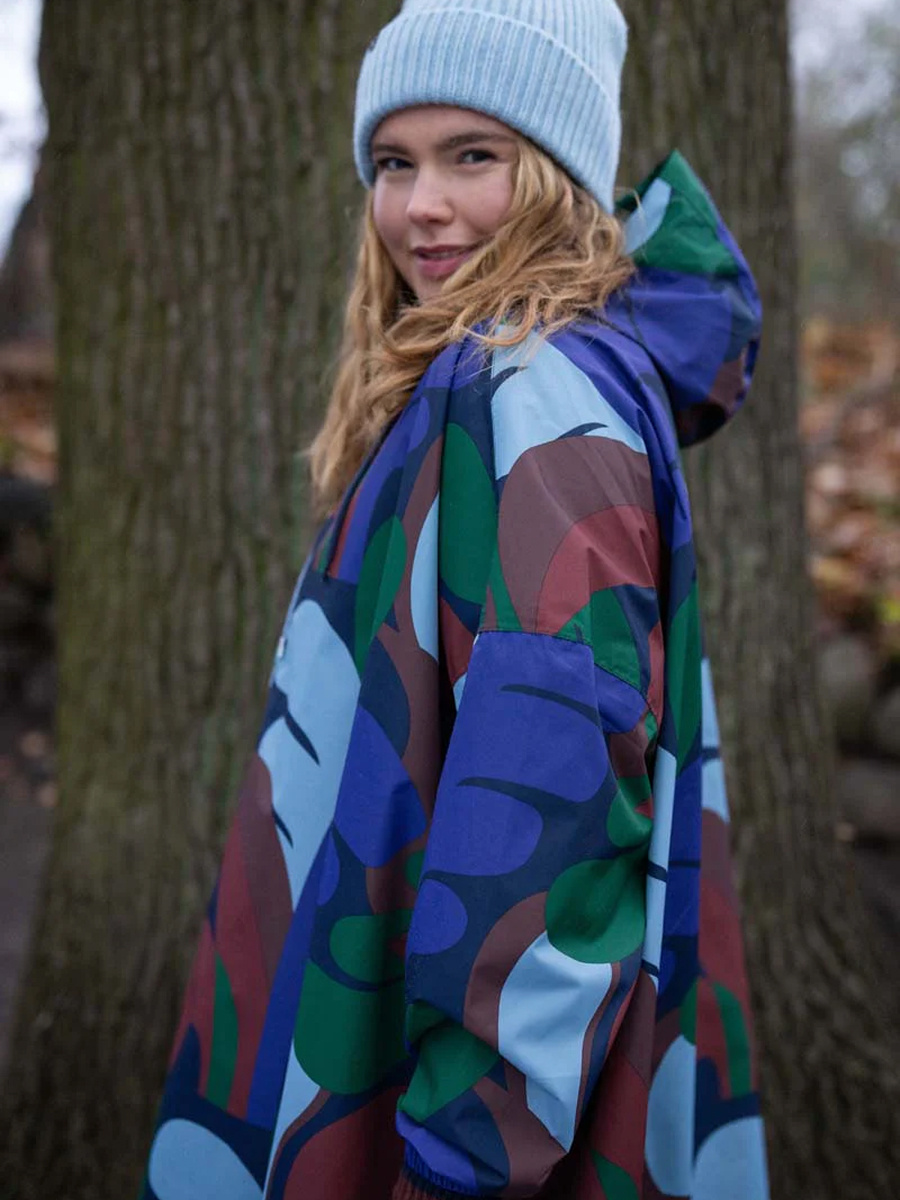 Ponczo przeciwdeszczowe Danedream Drops Rain Poncho Blue Purple TROPS S/M