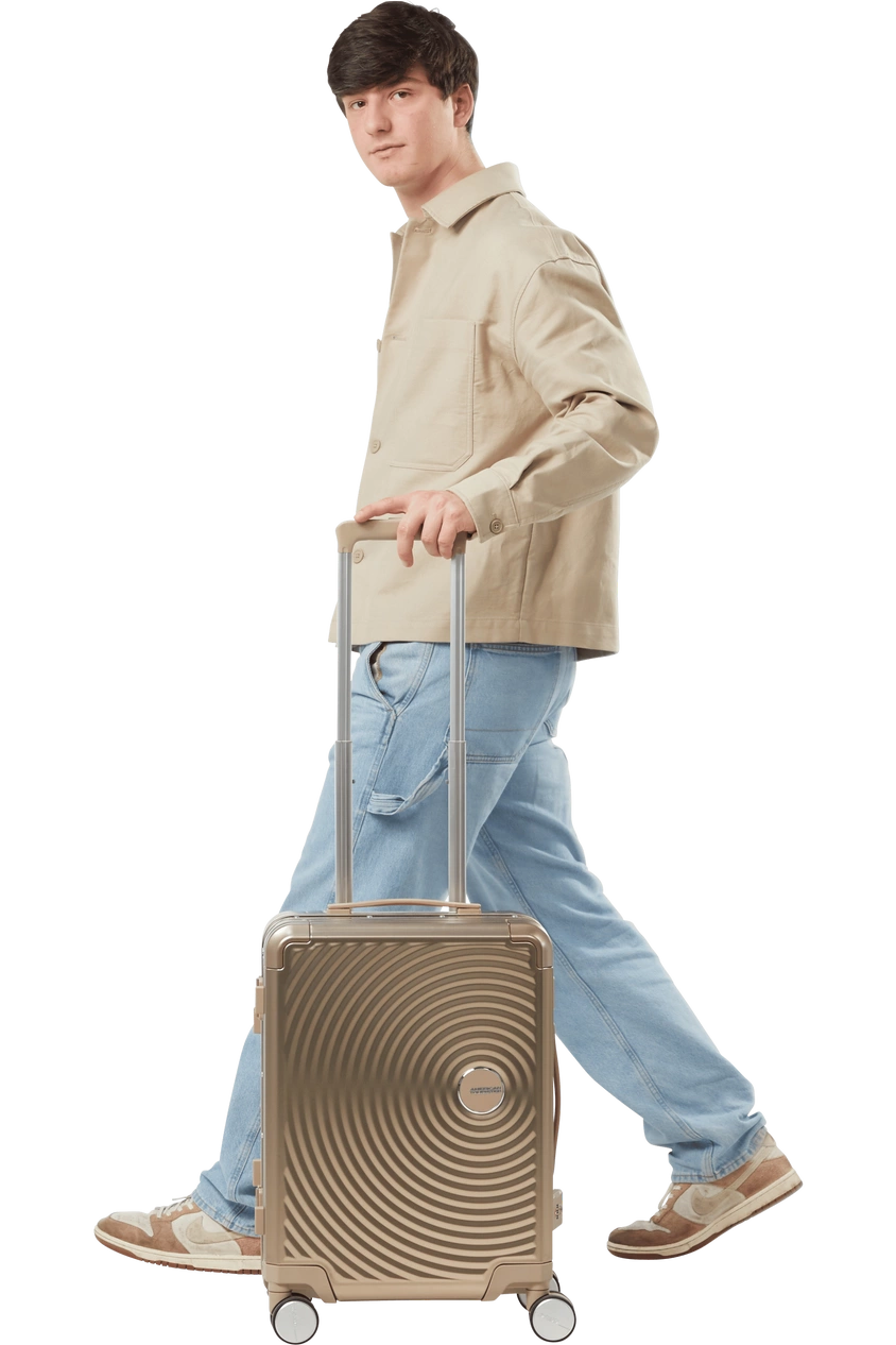Walizka kabinowa American Tourister Soundbox Alu 55cm Bronze